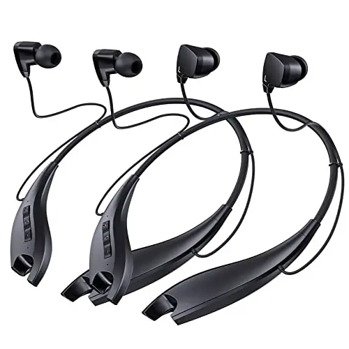 YOSDOM Neckband Bluetooth Headphones, Around The Neck Headphones 24H+ Playtime, Bluetooth Headsets with Call Vibration, Shark Jaw Design Wireless Earbuds+Noise Isolation/Mic/IPX7 Waterproof, 2 Pack - 1
