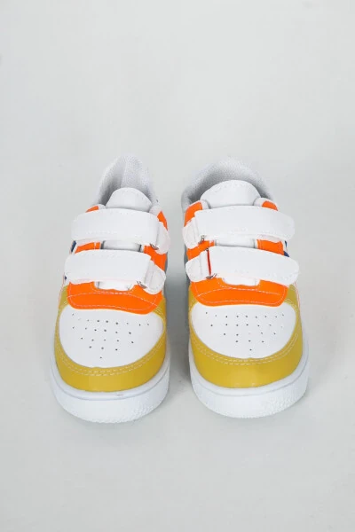 Yosh bolalar uchun rangli chiziqli oq sport poyabzallari - 3