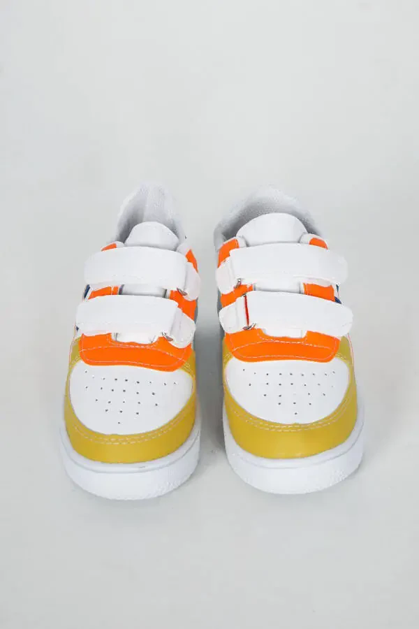 Yosh bolalar uchun rangli chiziqli oq sport poyabzallari - 3