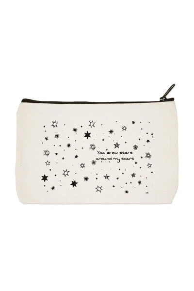 You Drew Stars Printed Fabric Makeup Bag, Pencil Case, Handbag - DESIGNEDFY