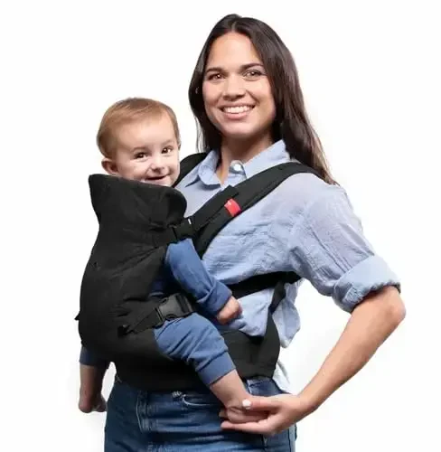 YOU+ME 4-in-1 Baby Carrier Yangi tug'ilgan chaqaloqdan Toddler 8-32 funt - Barcha pozitsiyalar, Chanoq uchun foydali yangi tug'ilgan chaqaloq tashuvchisi, Nafas oladigan 3D to'rli panellar va 2-in-1 qisqichli bib bilan sozlanishi chaqaloq tashuvchilari (qora) - YOU+ME