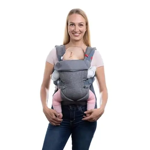 You+Me 4-in-1 Ergonomic Baby Carrier, 8 - 32 lbs (Grey Mesh) - 1
