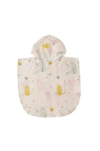 Young Crazy Cats Muslin Poncho 2/4 Years - KARACA HOME (1)