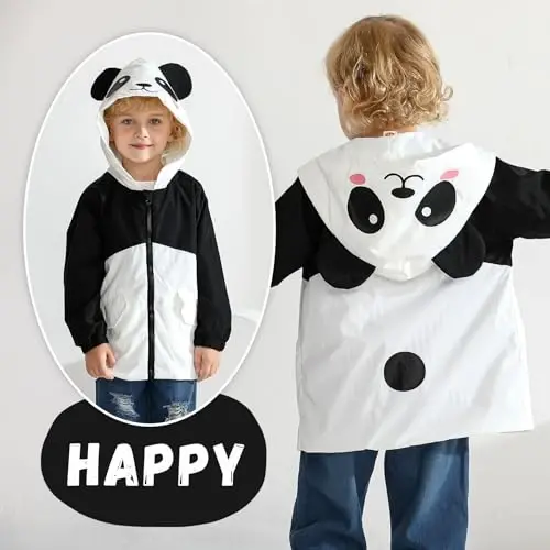 YOUNGER TREE Toddler Baby Boy Girl Duck Raincoat Cute Cartoon Hoodie Zipper Coat Outfit - 2