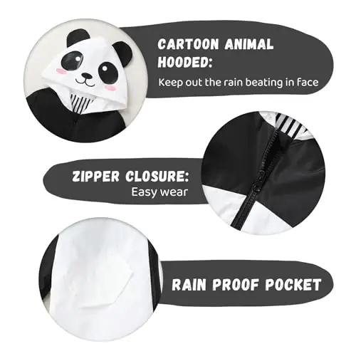 YOUNGER TREE Toddler Baby Boy Girl Duck Raincoat Cute Cartoon Hoodie Zipper Coat Outfit - 4