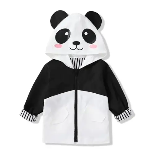 YOUNGER TREE Toddler Baby Boy Girl Duck Raincoat Cute Cartoon Hoodie Zipper Coat Outfit 