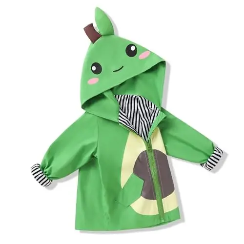 YOUNGER TREE Toddler Baby Boy Girl Duck Raincoat Cute Cartoon Hoodie Zipper Coat Outfit - 1