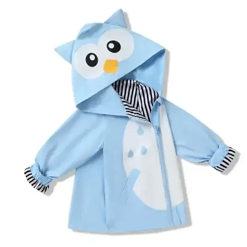 YOUNGER TREE Toddler Baby Boy Girl Duck Raincoat Cute Cartoon Hoodie Zipper Coat Outfit - 1