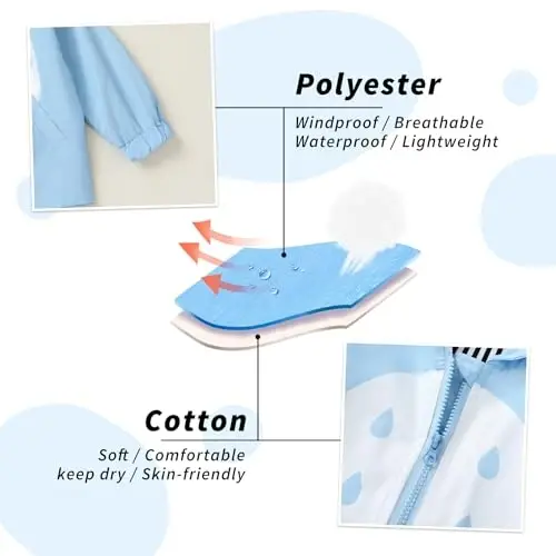 YOUNGER TREE Toddler Baby Boy Girl Duck Raincoat Cute Cartoon Hoodie Zipper Coat Outfit - 5