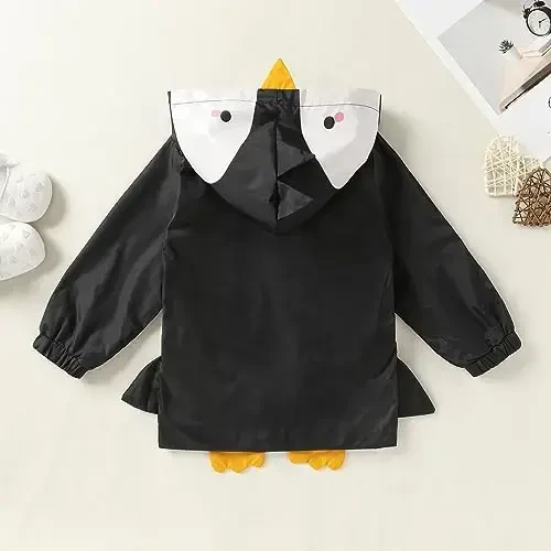 YOUNGER TREE Toddler Baby Boy Girl Duck Raincoat Cute Cartoon Hoodie Zipper Coat Outfit - 3