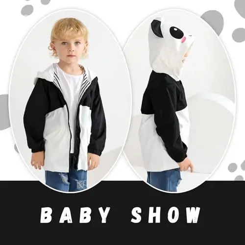 YOUNGER TREE Toddler Baby Boy Girl Duck Raincoat Cute Cartoon Hoodie Zipper Coat Outfit - 3