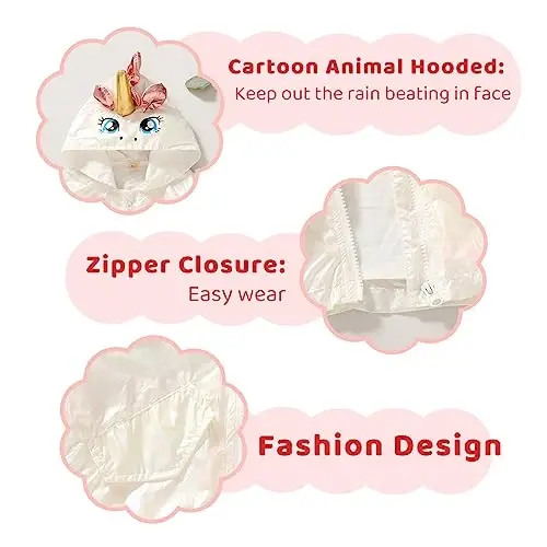 YOUNGER TREE Toddler Baby Boy Girl Duck Raincoat Cute Cartoon Hoodie Zipper Coat Outfit - 4
