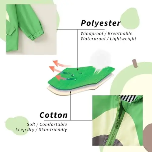 YOUNGER TREE Toddler Baby Boy Girl Duck Raincoat Cute Cartoon Hoodie Zipper Coat Outfit - 5
