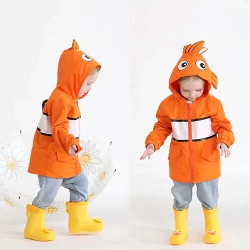 YOUNGER TREE Toddler Baby Boy Girl Duck Raincoat Hoodie Zipper Coat | Long Sleeve, Rain Wear, Cute Cartoon Jacket, Animal Outfits, 1-6T Infant Rain Coat - YOUNGER (1)