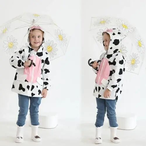 YOUNGER TREE Toddler Baby Boy Girl Duck Raincoat Hoodie Zipper Coat | Long Sleeve, Rain Wear, Cute Cartoon Jacket, Animal Outfits, 1-6T Infant Rain Coat - YOUNGER (1)
