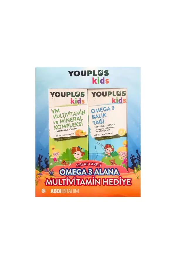 Youplus Kids Multivitamin and Mineral Complex 150 Ml + Youplus Kids Omega-3 150 Ml - 1