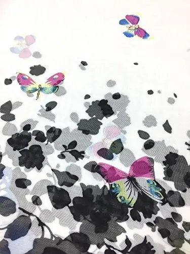 YOUR SMILE Ladies/Women's Lightweight Floral Print/Solid Color mixture Shawl Scarf For Spring Summer season - 4