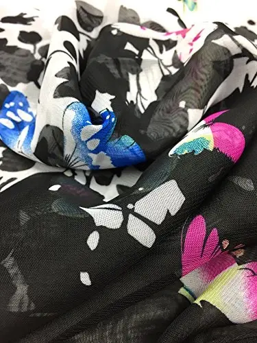 YOUR SMILE Ladies/Women's Lightweight Floral Print/Solid Color mixture Shawl Scarf For Spring Summer season - 5