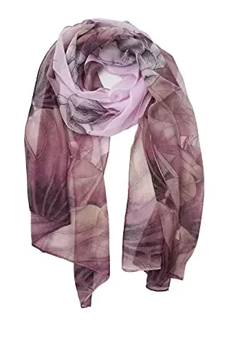 YOUR SMILE Ladies/Women's Lightweight Floral Print/Solid Color aralash Sharf Bahor Yoz fasli uchun - 1