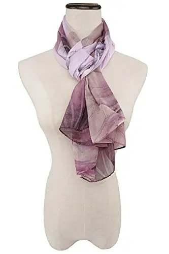 YOUR SMILE Ladies/Women's Lightweight Floral Print/Solid Color aralash Sharf Bahor Yoz fasli uchun - 3