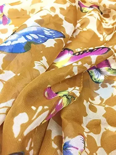 YOUR SMILE Ladies/Women's Lightweight Floral Print/Solid Color aralash sharf bahor yoz fasli uchun - 4