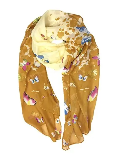 YOUR SMILE Ladies/Women's Lightweight Floral Print/Solid Color aralash sharf bahor yoz fasli uchun - 1