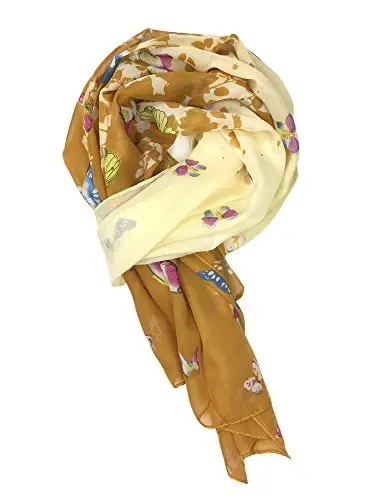 YOUR SMILE Ladies/Women's Lightweight Floral Print/Solid Color aralash sharf bahor yoz fasli uchun - 3