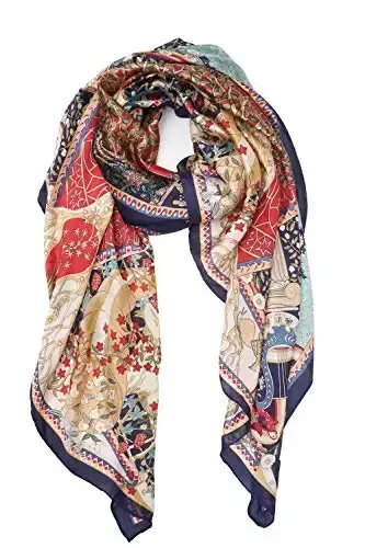 YOUR SMILE Ladies/Women's Lightweight Floral Print/Solid Color aralash sharf Bahor Yoz fasli uchun - MODAZONE