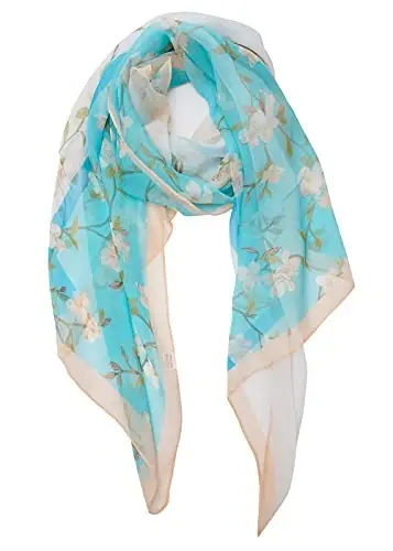YOUR SMILE Ladies/Women's Lightweight Floral Print/Solid Color aralash sharf bahor yoz mavsumi uchun - 1
