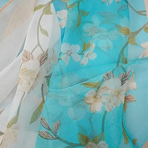 YOUR SMILE Ladies/Women's Lightweight Floral Print/Solid Color aralash sharf bahor yoz mavsumi uchun - 5