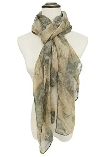 YOUR SMILE Ladies/Women's Lightweight Floral Print/Solid Color aralashmasi Bahor-Yoz mavsumi uchun ro'mol-sharflar - 3