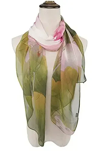 YOUR SMILE Ladies/Women's Lightweight Floral Print/Solid Color aralashmasi bahor-yoz mavsumi uchun ro'mol-sharpa - 3