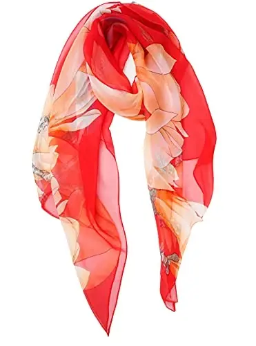 YOUR SMILE Ladies/Women's Lightweight Floral Print/Solid Color aralashmasi Ro'mol Bahor Yoz mavsumi uchun - YOUR (1)