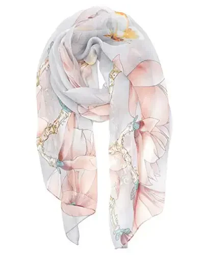 YOUR SMILE Ladies/Women's Lightweight Floral Print/Solid Color mixture Bahor va yoz fasli uchun ro'mol-sharflar - 1