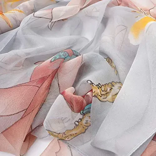 YOUR SMILE Ladies/Women's Lightweight Floral Print/Solid Color mixture Bahor va yoz fasli uchun ro'mol-sharflar - 5