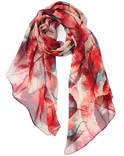YOUR SMILE Ladies/Women's Lightweight Floral Print/Solid Color mixture Bahor-yoz fasli uchun ro'mol-sharflarning gulli/tekis rangli aralashmasi - 2