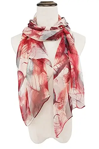 YOUR SMILE Ladies/Women's Lightweight Floral Print/Solid Color mixture Bahor-yoz fasli uchun ro'mol-sharflarning gulli/tekis rangli aralashmasi - 3