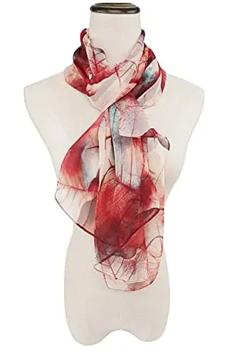 YOUR SMILE Ladies/Women's Lightweight Floral Print/Solid Color mixture Bahor-yoz fasli uchun ro'mol-sharflarning gulli/tekis rangli aralashmasi - 4