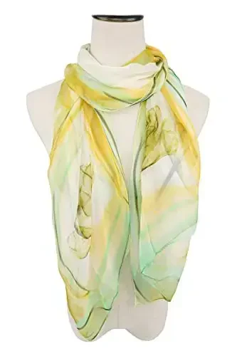 YOUR SMILE Ladies/Women's Lightweight Floral Print/Solid Color mixture Bahor yoz mavsumi uchun ro'mol sharf - MODAZONE (1)