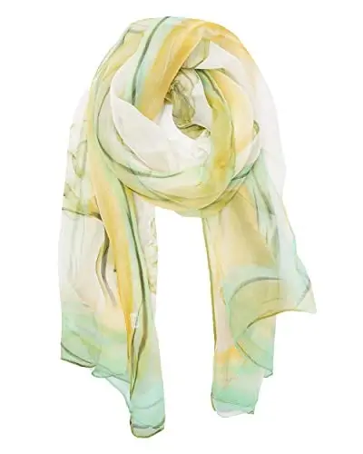 YOUR SMILE Ladies/Women's Lightweight Floral Print/Solid Color mixture Bahor yoz mavsumi uchun ro'mol sharf - 1