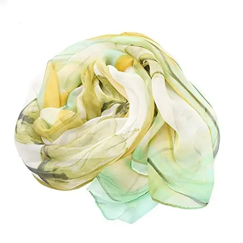 YOUR SMILE Ladies/Women's Lightweight Floral Print/Solid Color mixture Bahor yoz mavsumi uchun ro'mol sharf - 4