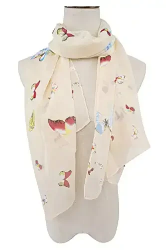 YOUR SMILE Ladies/Women's Lightweight Floral Print/Solid Color mixture Bahor-yoz mavsumi uchun ro'mol-sharflar - 2