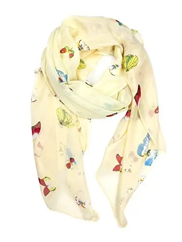 YOUR SMILE Ladies/Women's Lightweight Floral Print/Solid Color mixture Bahor-yoz mavsumi uchun ro'mol-sharflar 