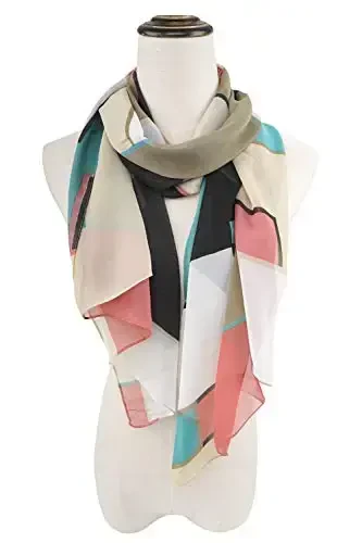 YOUR SMILE Ladies/Women's Lightweight Floral Print/Solid Color mixture Bahor-yoz mavsumi uchun ro'mol-sharflar ayollar uchun gulli/tekis rangli aralash yengil ro'mol. - 2