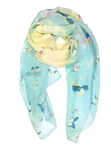 YOUR SMILE Ladies/Women's Lightweight Floral Print/Solid Color mixture Shawl Scarf For Spring Summer season - MODAZONE (1)