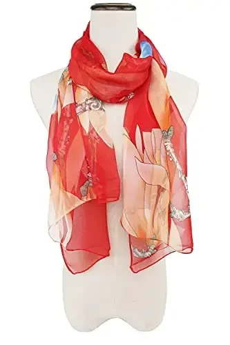 YOUR SMILE Ladies/Women's Lightweight Floral Print/Solid Color mixture Shawl Scarf For Spring Summer season - 3