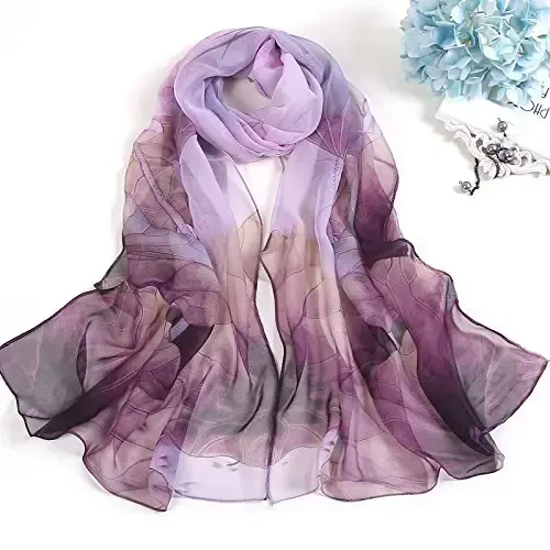YOUR SMILE Ladies/Women's Lightweight Floral Print/Solid Color mixture Shawl Scarf For Spring Summer season - 4