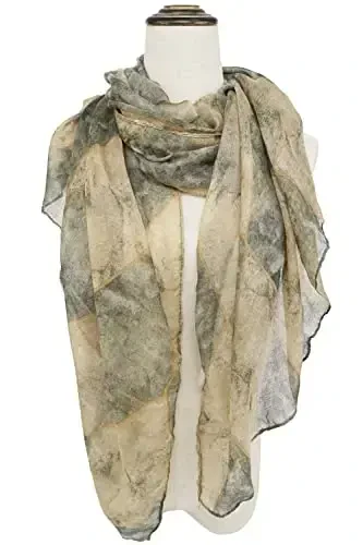 YOUR SMILE Ladies/Women's Lightweight Floral Print/Solid Color mixture Shawl Scarf For Spring Summer season - YOUR (1)