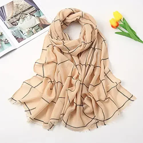 YOUR SMILE Ladies/Women's Lightweight Floral Print/Solid Color mixture Shawl Scarf For Spring Summer season - 5