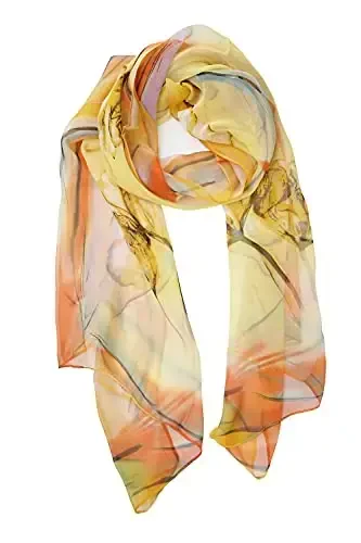 YOUR SMILE Ladies/Women's Lightweight Floral Print/Solid Color mixture Shawl Scarf For Spring Summer season 